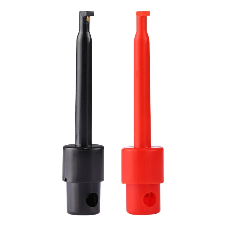 56mm Hook Type Test Probe Clip Red & Black Pair (Mini Grabber Test Clips) image 2