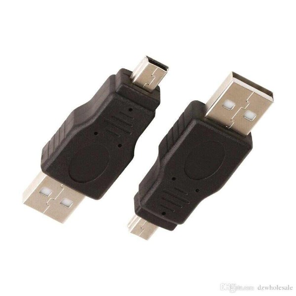 USB 2.0 A Male to Mini B 5-Pin Male adapter image 1