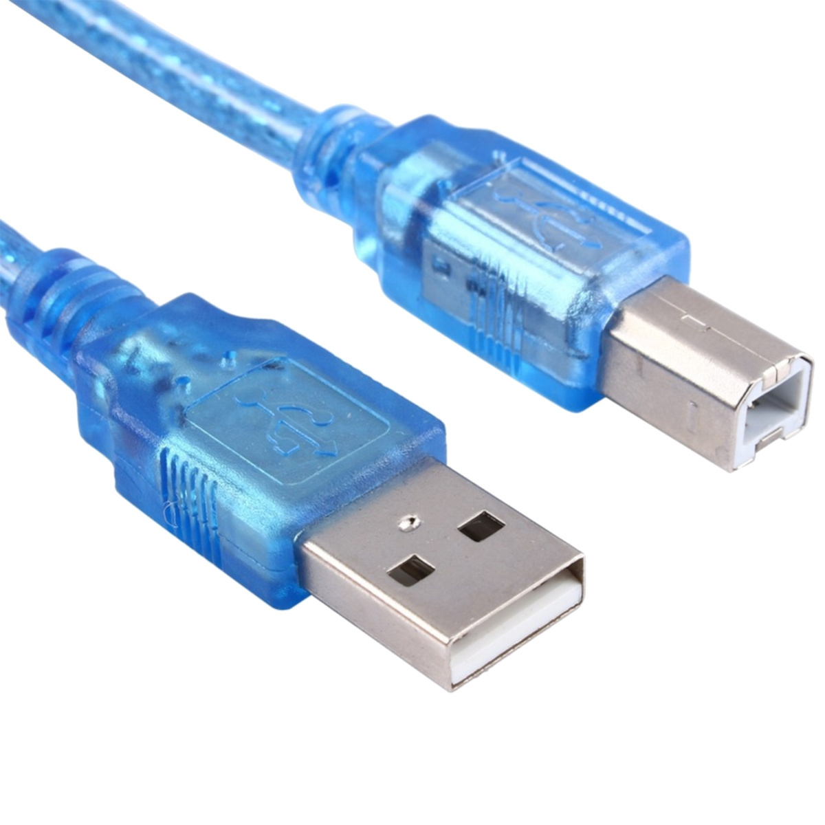 USB 2.0 Type A to Type B Cable 30cm Translucent Blue (Arduino UNO and Mega Cable) image 1