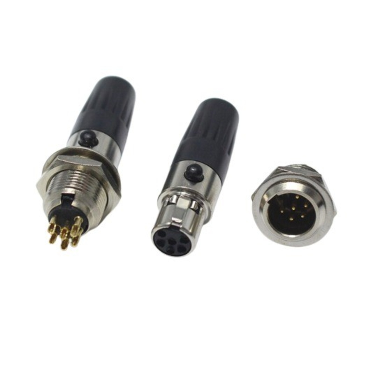 6 Pin Mini XLR Male Female Panel Mount Socket Connector (6 Pin Mini XLR Panel Mount Connector) image 1