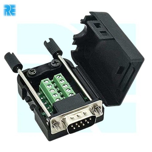 DB9 Male to Screw Terminal Breakout with Case (DB9 RS232 Terminal Adapter) image 1