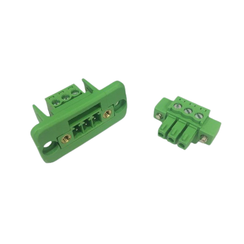 3 Pin 3.81mm Through Wall Mount Cable Pluggable Terminal Male Female Pair (Pluggable Terminal Connector) image 1