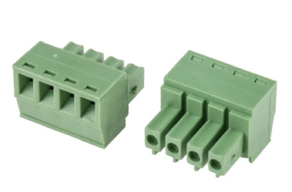 XY2500 - 4 Pin 3.81mm Right Angle Pluggable Screw Terminal  Female Connector image 1