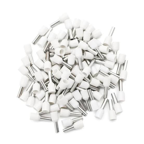 1mm Insulated Cord End Terminal White (Wire Ferrule / Crimp Terminal) image 1
