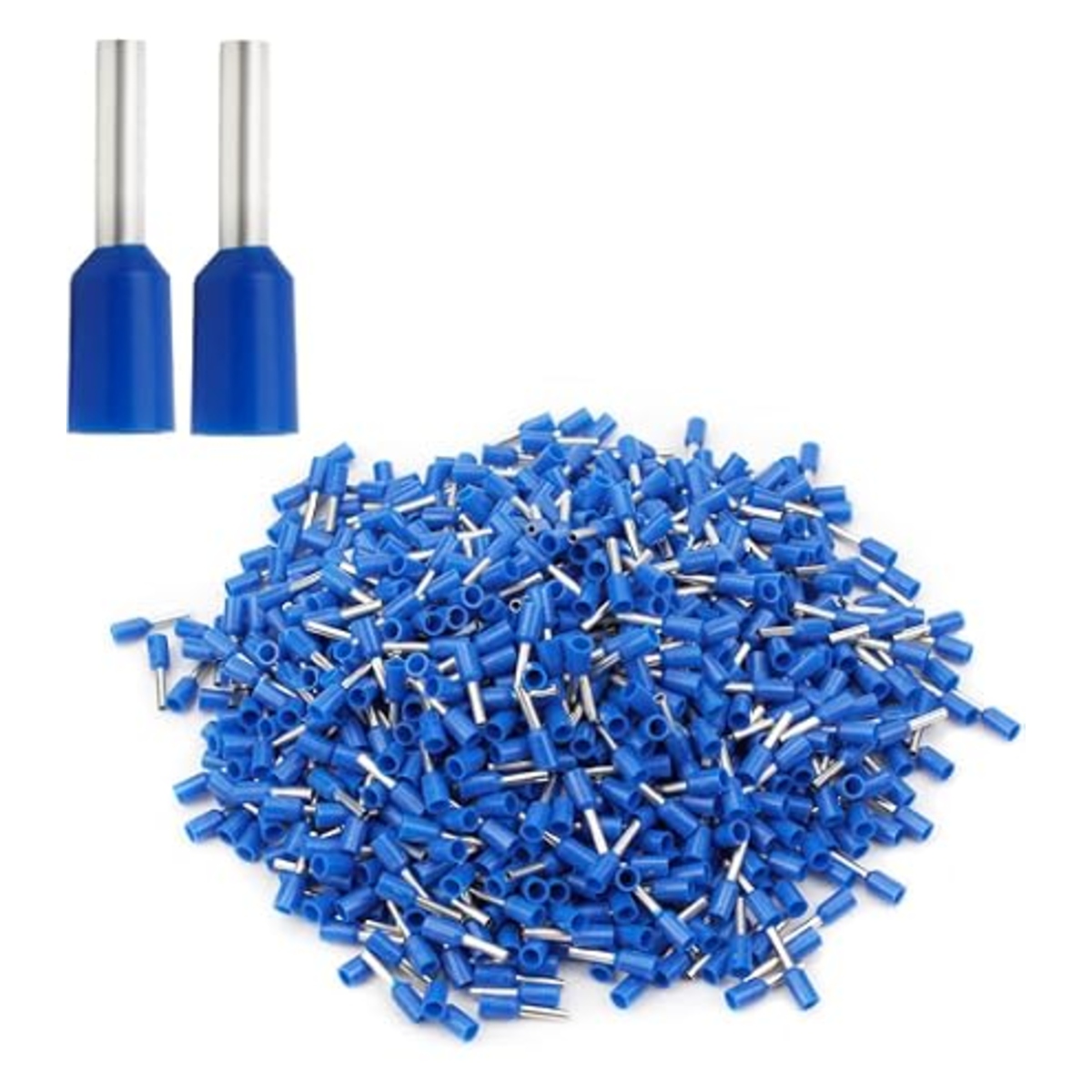 1mm Insulated Cord End Terminal Blue (Ferrule Wire Connector) image 1