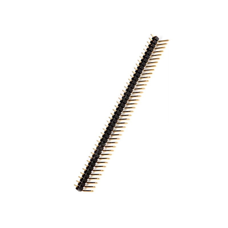 40-Pin 1.27mm Male Berg Strip Right Angle Single Row Header Gold Plated (1.27mm Pitch) image 1