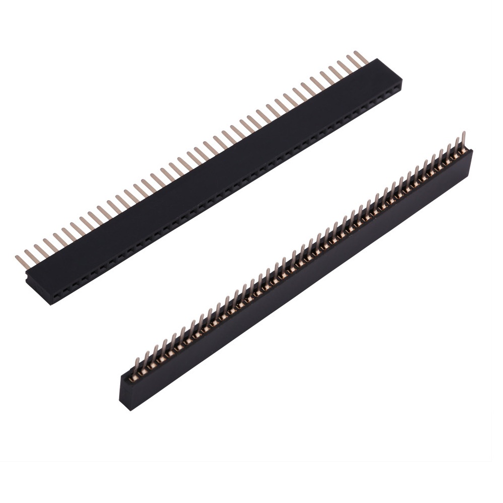 40-Pin 1.27mm Female Flow Solder Straight Single Row Header Gold Plated (1.27mm Pitch) image 1