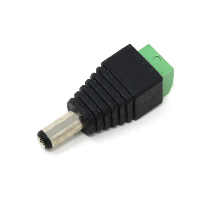 Male DC Power Adapter 2.1mm Plug to 2 Pin Screw Terminal Connector image 1