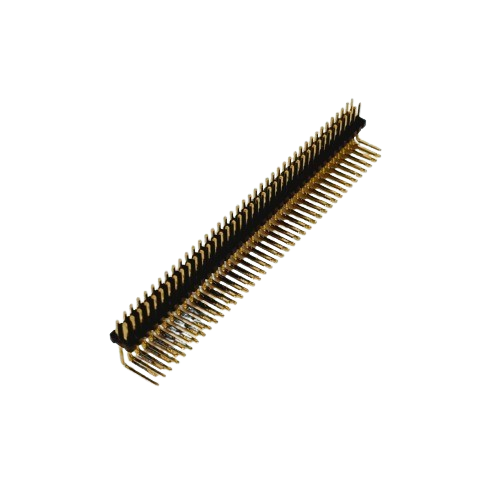 40 X 2 Pin 1.27mm Male Berg Strip Right Angle Double Row Header Gold Plated (1.27mm Pitch) image 1
