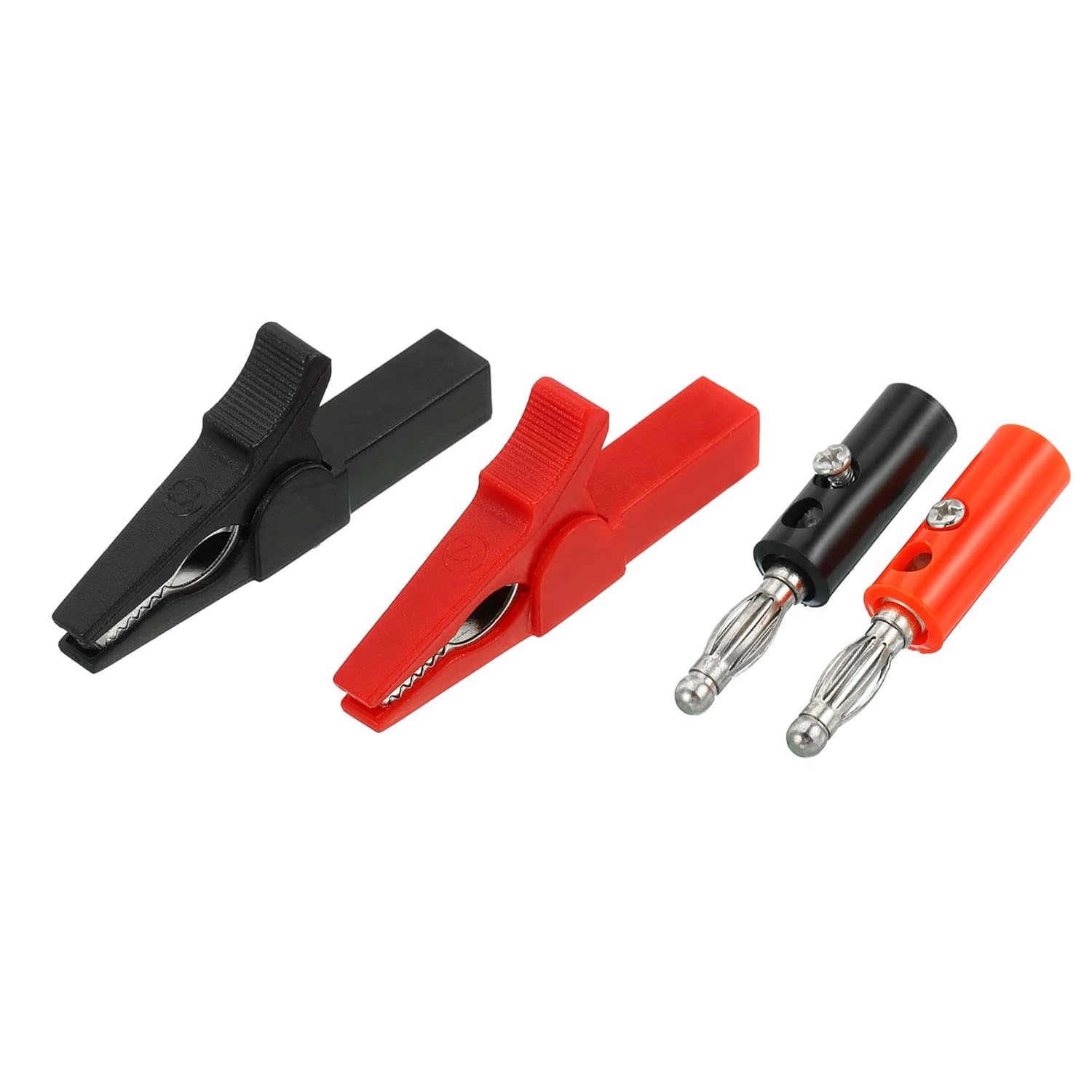 55mm Alligator Clip Red & Black with 4mm Banana Plug (2 Pieces) image 1