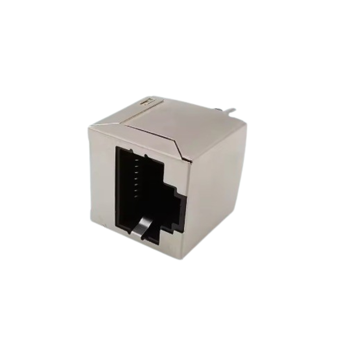 RJ45 8P8C Female Socket Connector (8 Pin, Straight, Metal) image 1