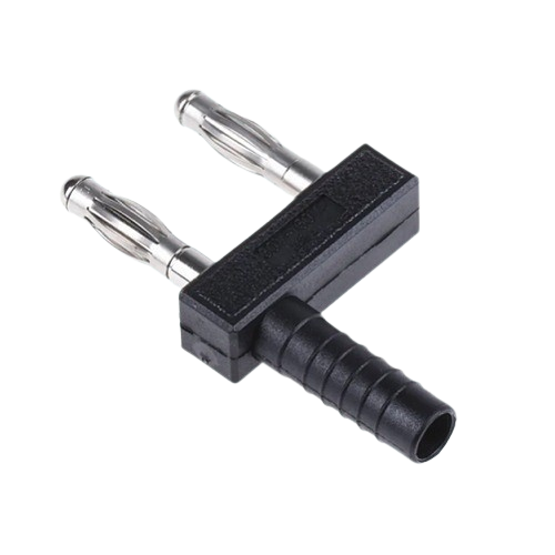 4mm One Banana Jack to Two Banana 14mm Short Circuit Connector Black image 1