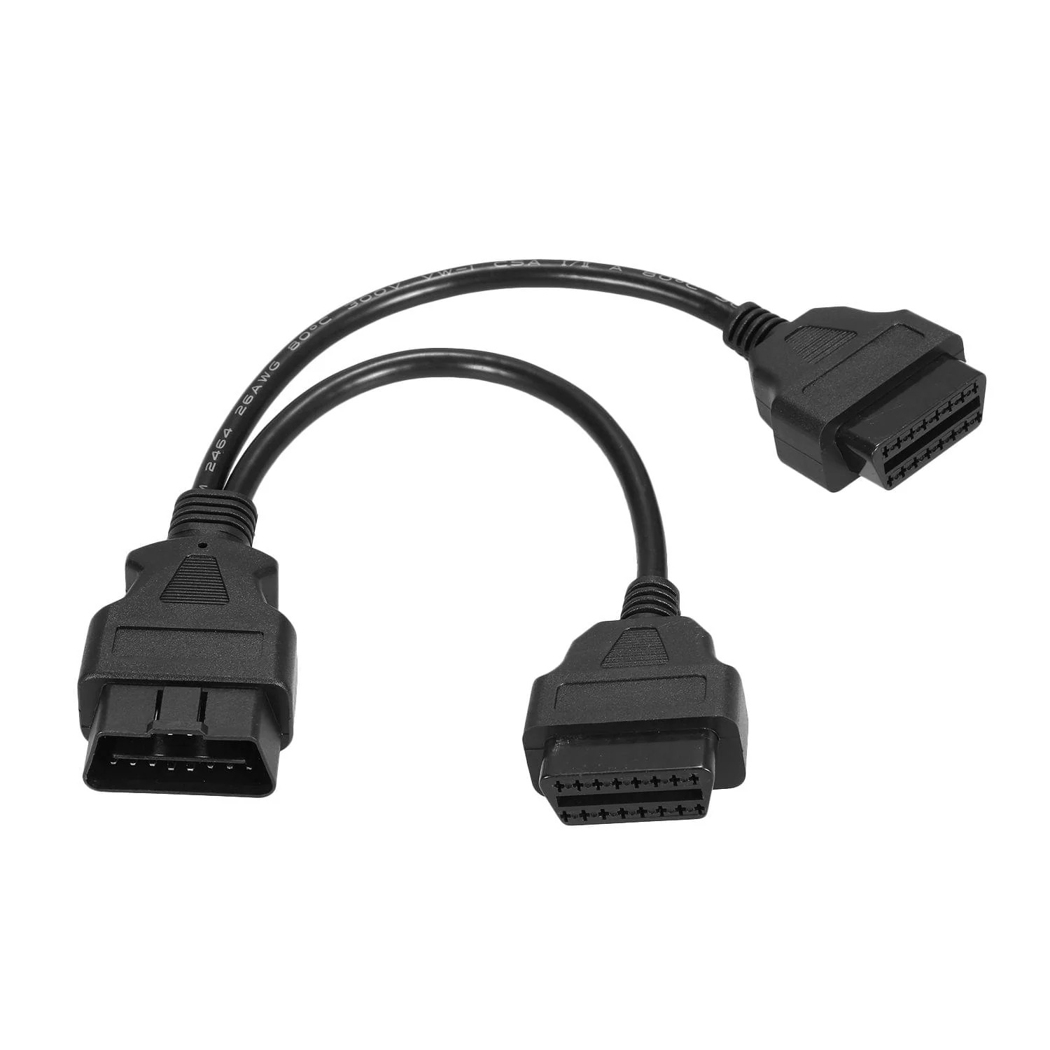 OBDII 16 Pin Male to Dual Female Y Splitter Extension Cable 30cm (OBD2 Splitter Cable) image 1