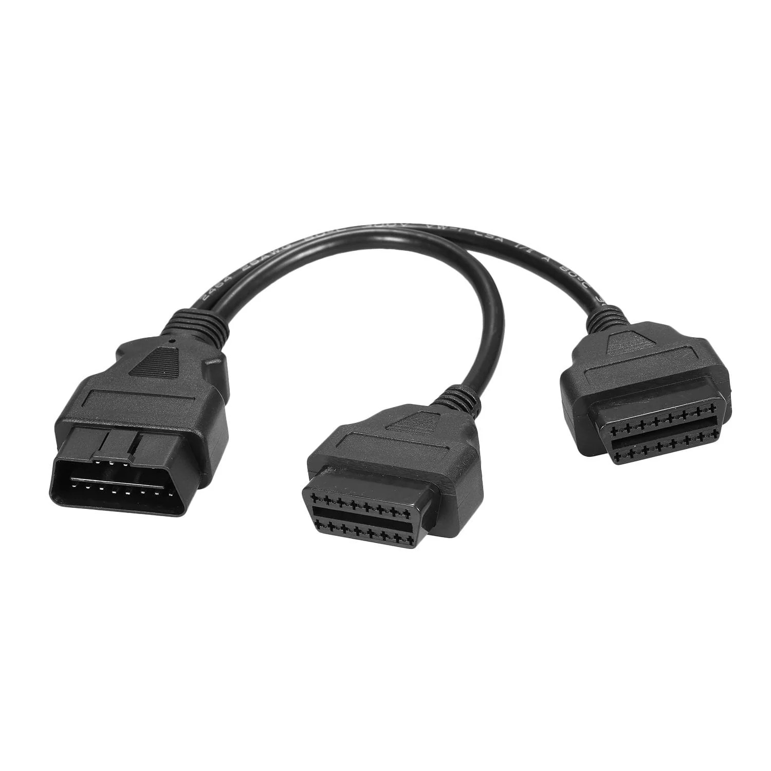 OBDII 16 Pin Male to Dual Female Y Splitter Extension Cable 30cm (OBD2 Splitter Cable) image 2