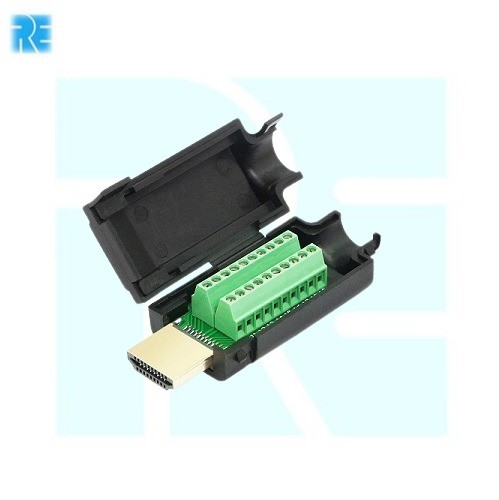 HDMI Adapter Male Plug Breakout Screw Terminals Jack Connector With PlasticCase image 1