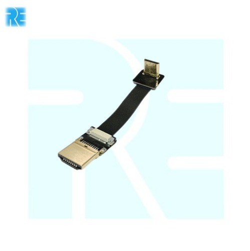 Mini HDMI 90 Degree Up Angled FPV to HDMI Male FPC Flat Cable 5cm image 1