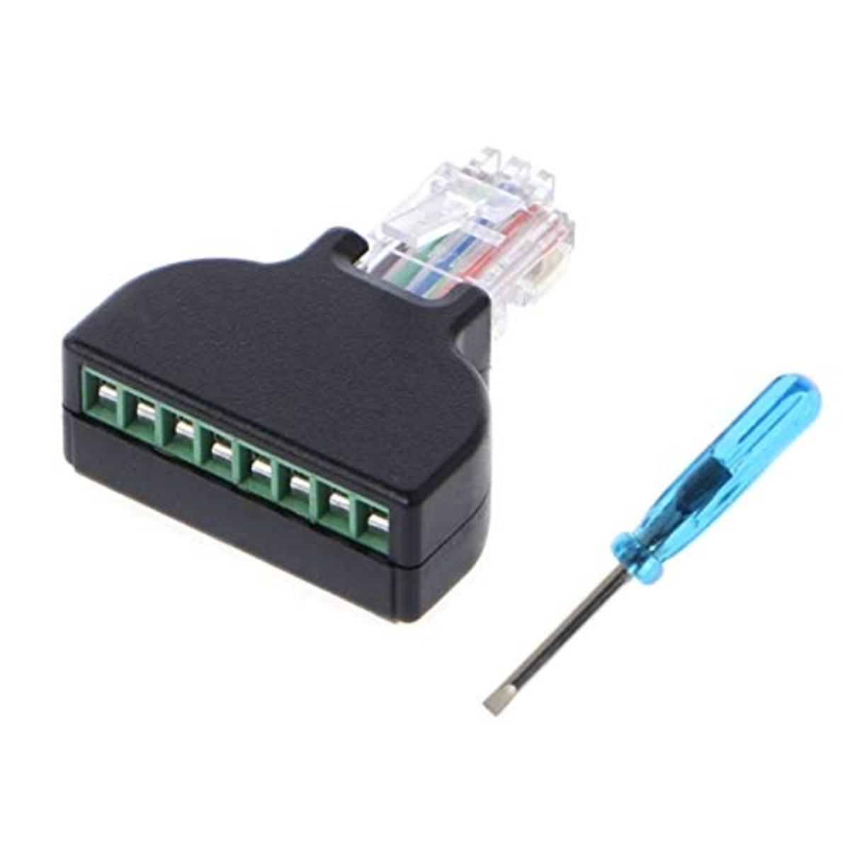 8P8C RJ45 Ethernet Male to 8 Pin Screw Terminal Adapter (RJ45 Plug to AV Terminal Connector) image 1
