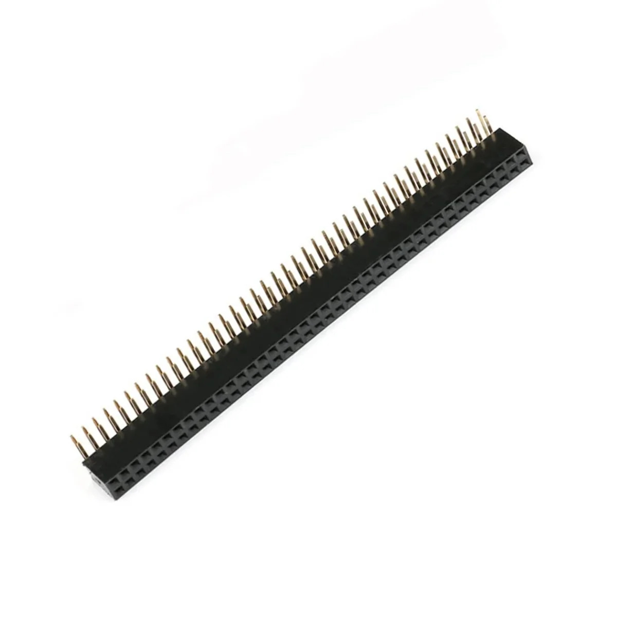 40 X 2 Pin 2.54 mm Pitch Female Flow Solder Right Angle Double Row Header (Gold Plated) image 1