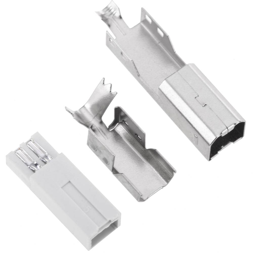 USB Type-B Solder Type Male Connector with Metal Shell image 1