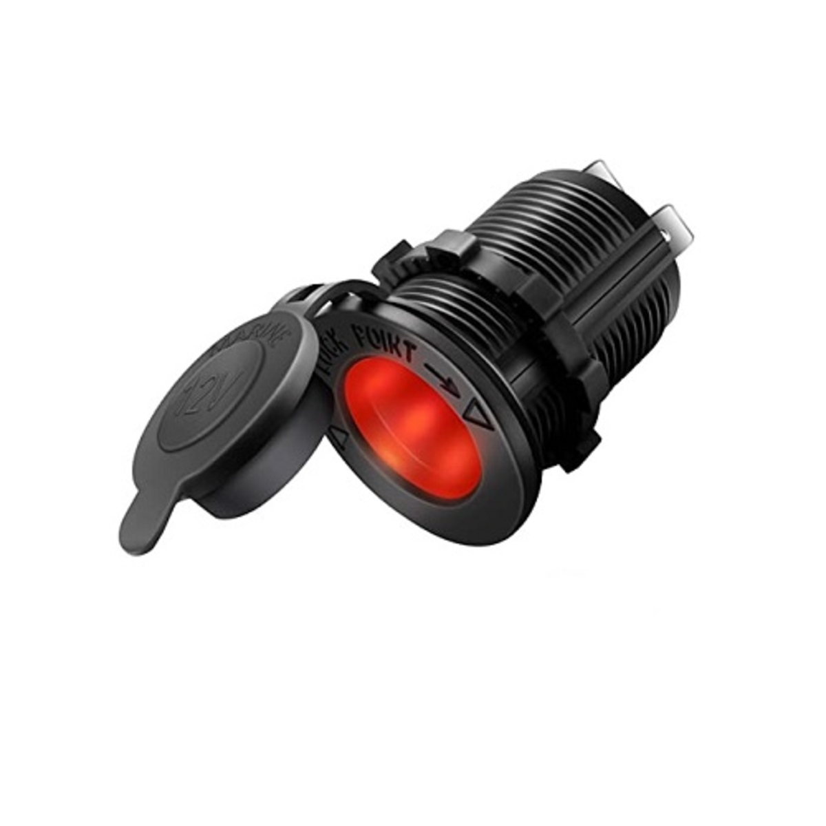 12V Waterproof Car Cigarette Lighter Socket with Red LED Indicator (Vehicle Power Outlet Socket) image 1