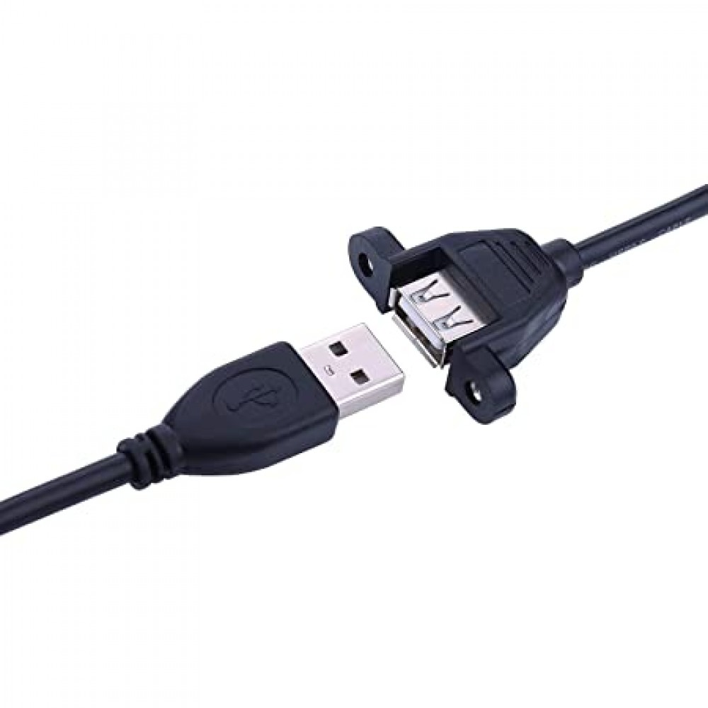 USB Type-A Male to Type-A Female Panel Mount Extension Cable 30cm (USB Panel Mount Extension Cable) image 2