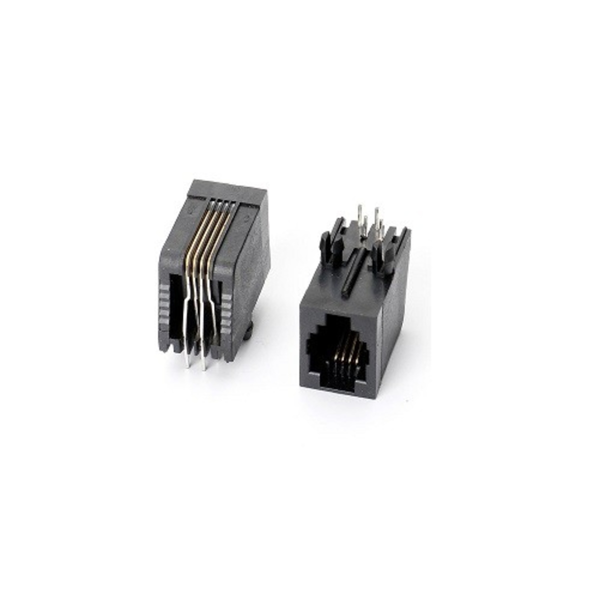 RJ9/RJ22 Right Angle Connector 4P4C (Telephone Jack, PCB Modular Connector) image 1