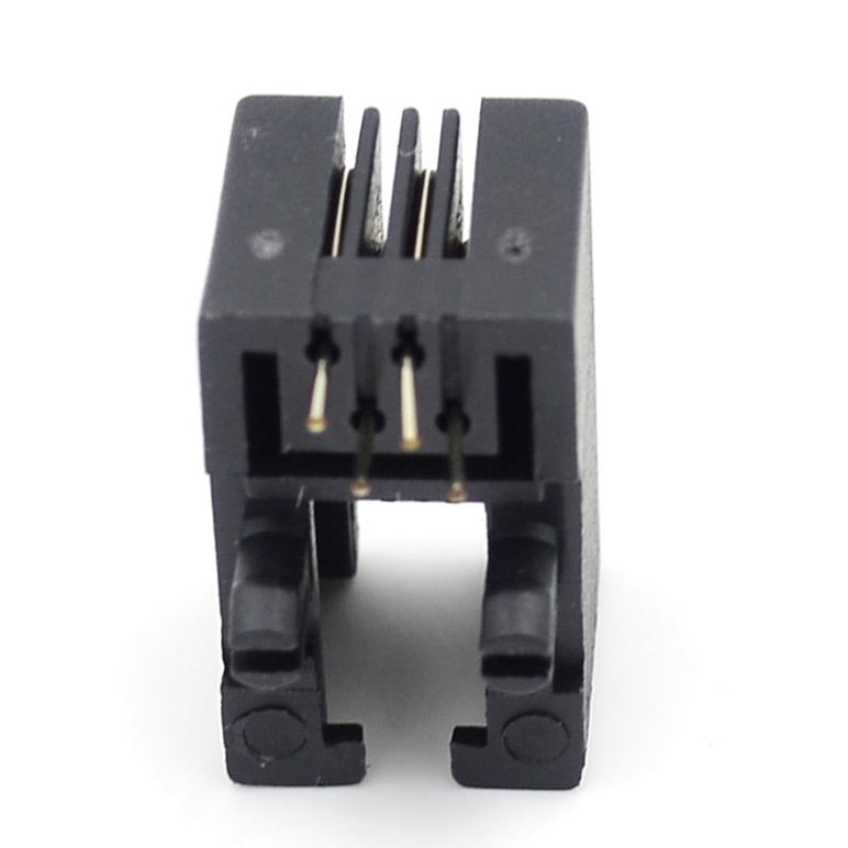 RJ9 RJ10 RJ22 4P4C Right Angle 18mm Depth Female Connector (Modular PCB Socket Connector) image 4