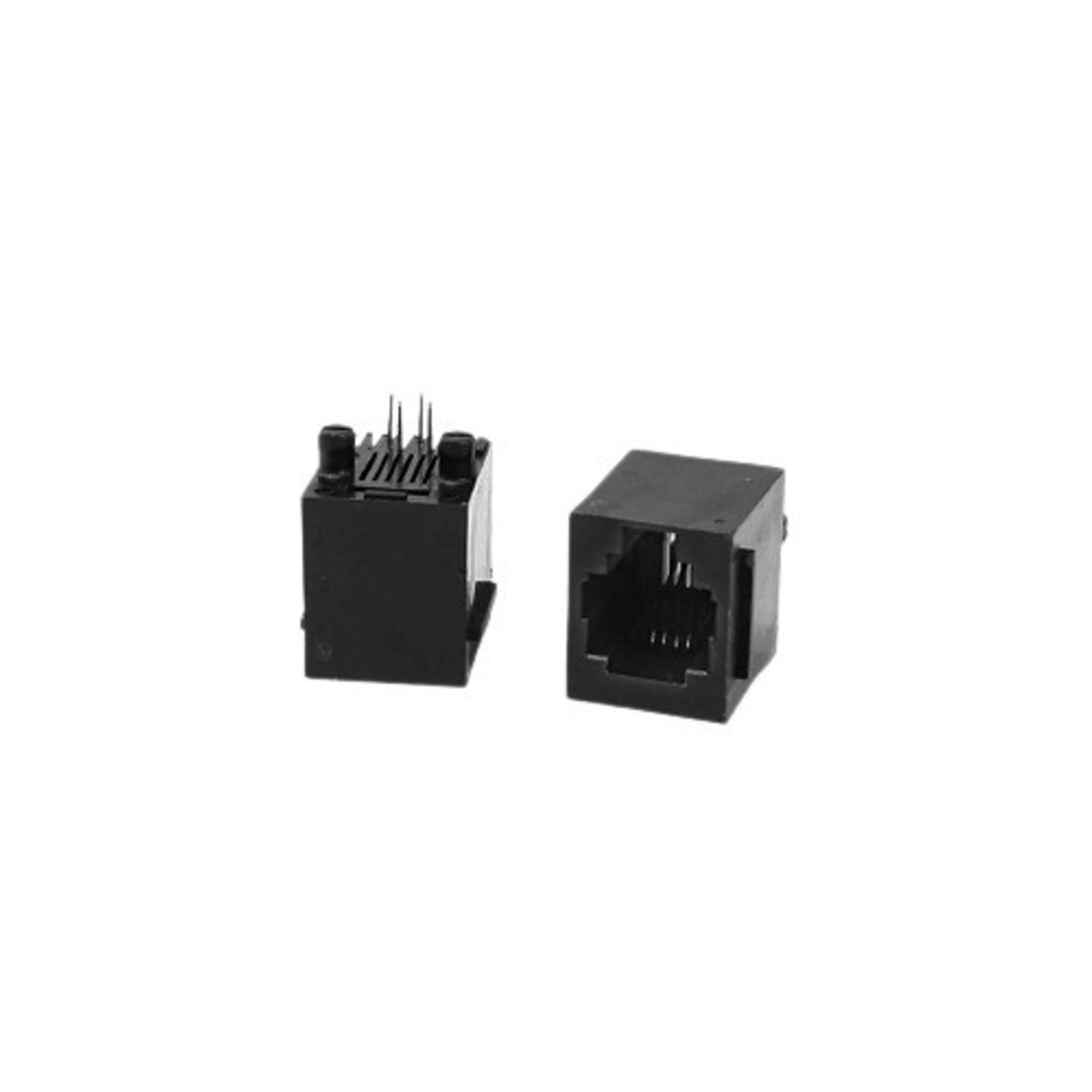 RJ45 Vertical Unshielded Straight PCB Connector (Vertical Modular Jack Connector) image 1