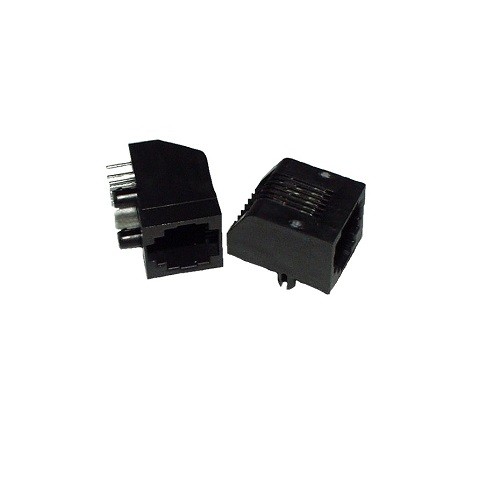 RJ22 / RJ9 Jack, 1 x 1 (Port), 6P6C, Cat3, Right Angle Connector image 1