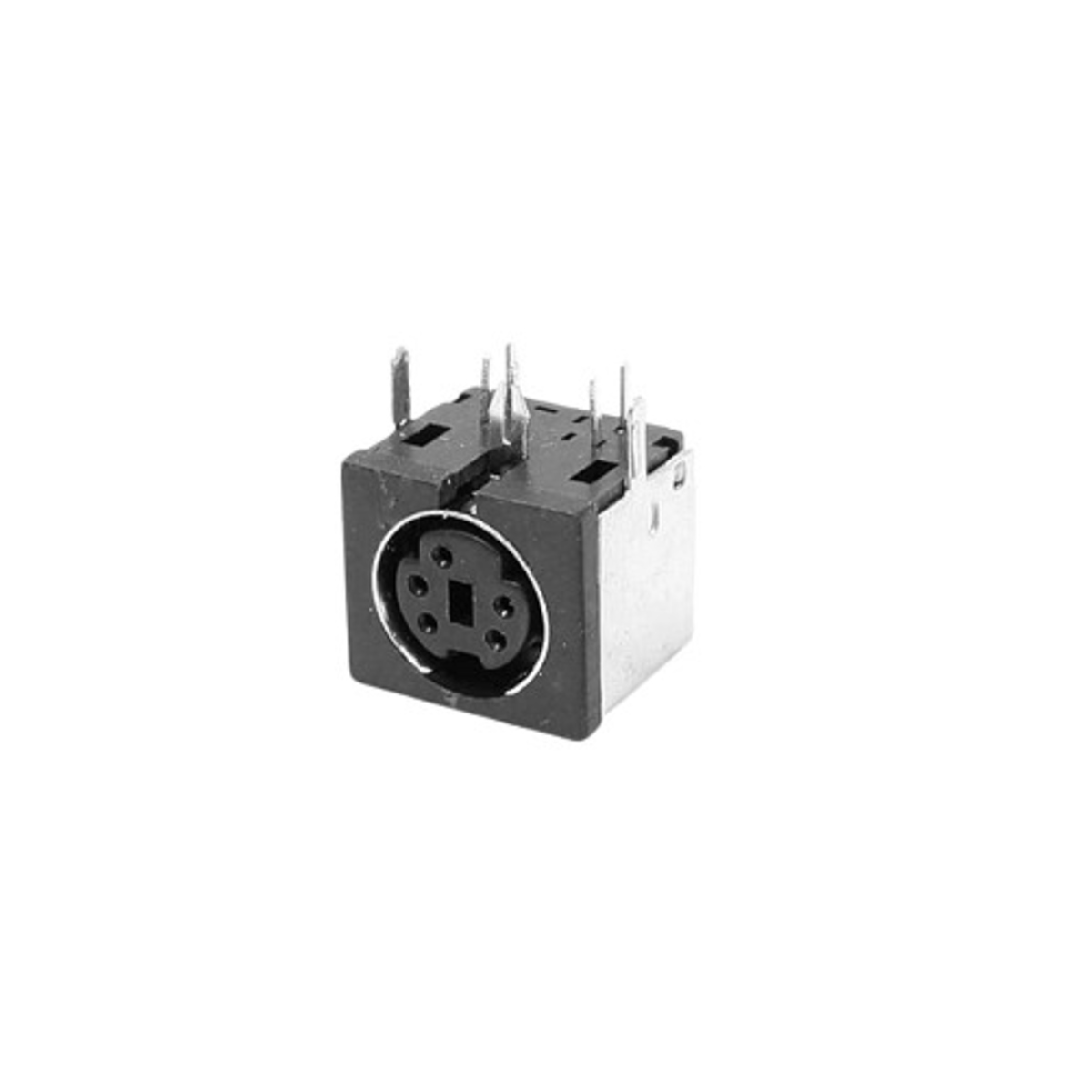 5 Pin Mini DIN Female Connector PCB Mount Right Angle Through Hole (Mini DIN PCB Connector) image 1