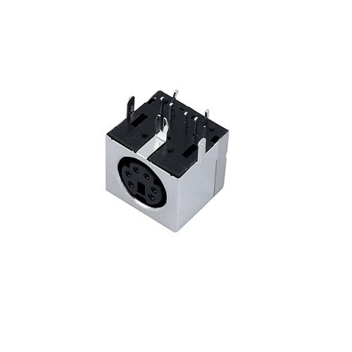 PS2 6 Pin Mini DIN Female Connector PCB Mount Right Angle (Through-Hole PCB Connector) image 1