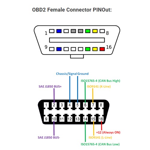 OBD 2 Female 16 Pin Connector image 4