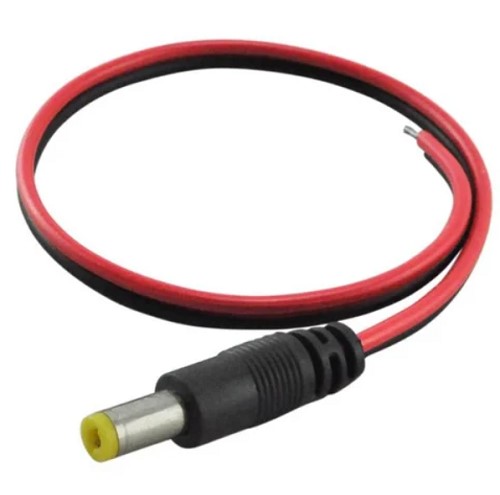 5.5mm DC Male Jack Connector with Wire Moulded 21cm (2.1mm DC Power Male Connector Cable for Electronic Applications) image 1