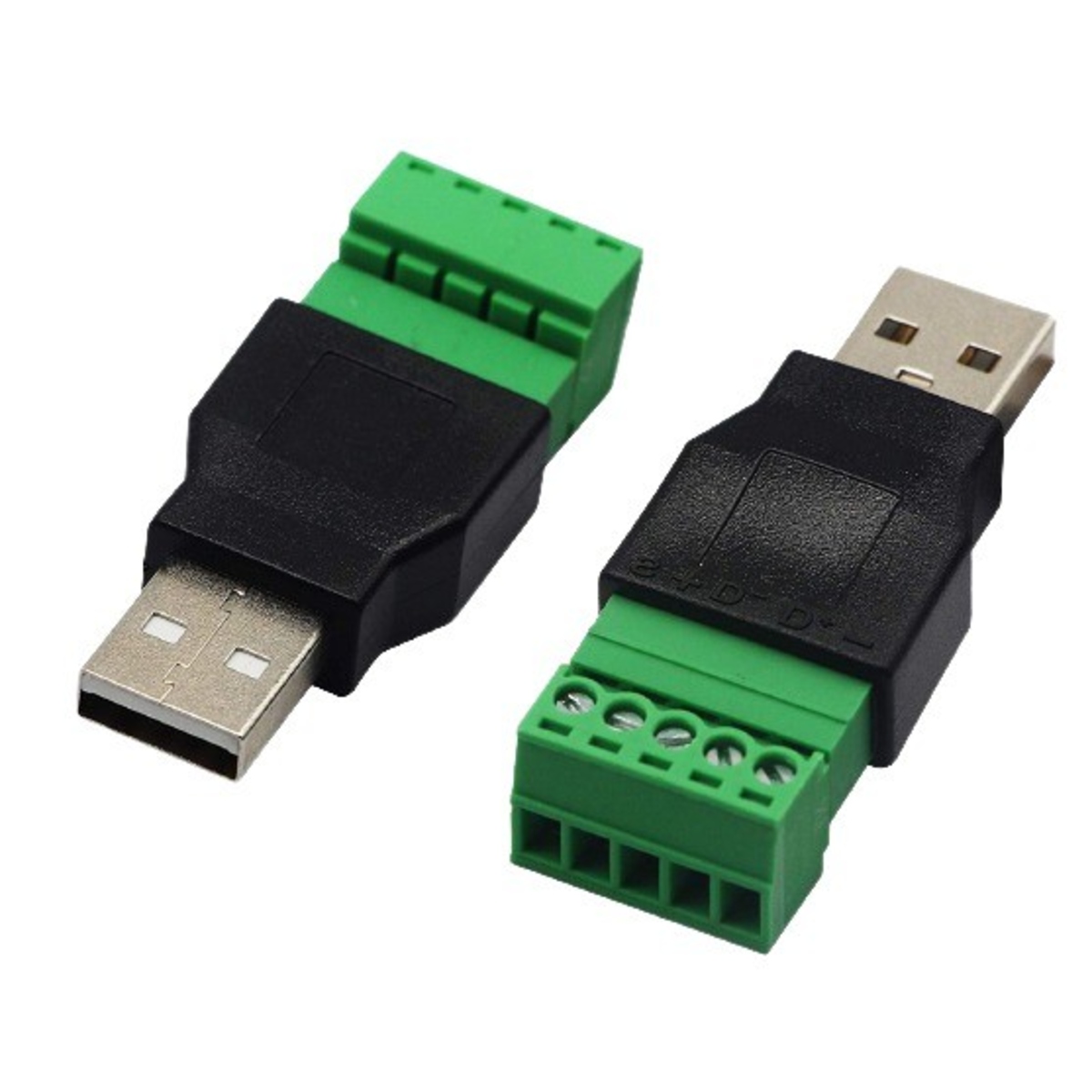 USB 2.0 Type-A Male to 5 Pin Female Screw Terminal Adapter (USB Terminal Connector) image 1