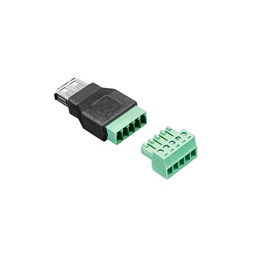 USB 2.0 Type-A Male to 5 Pin Female Screw Terminal Adapter (USB Terminal Connector) image 2