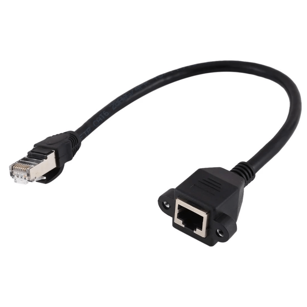 RJ45 Male to Female Panel Mount LAN Adapter Cable 30cm (Ethernet Extension Cable) image 1