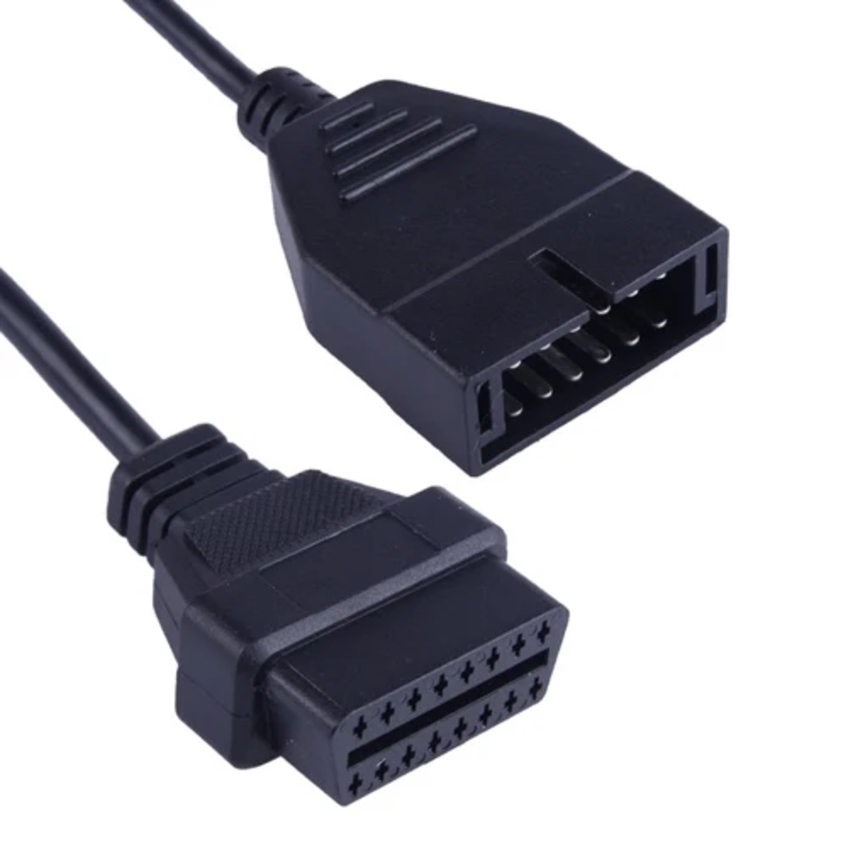 12 Pin to 16 Pin OBD2 Diagnostic Cable (28 cm, Black) image 1