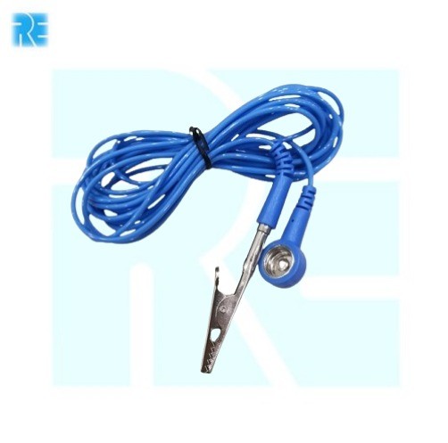 ESD Grounding wire with star button and crocodile clip image 1