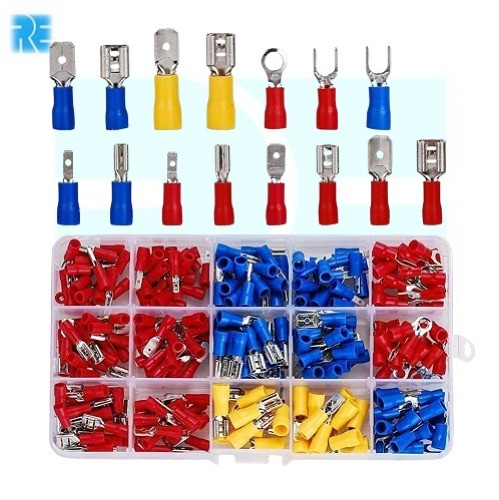 Electric Cable Lugs, Flat, Round, Fork, Ring, Butt Wire Connector Set 280 PCS image 1