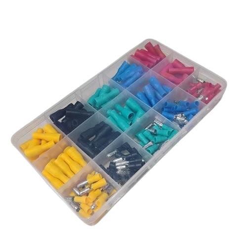 Insulated 5 Colour Wire Crimp Terminal Male-Female Connector Pair Kit 100 Pairs (250 PCS, Assorted Colors) image 1