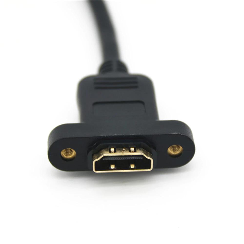HDMI Male to Female Panel Mount Extension Adapter Cable 30cm image 2