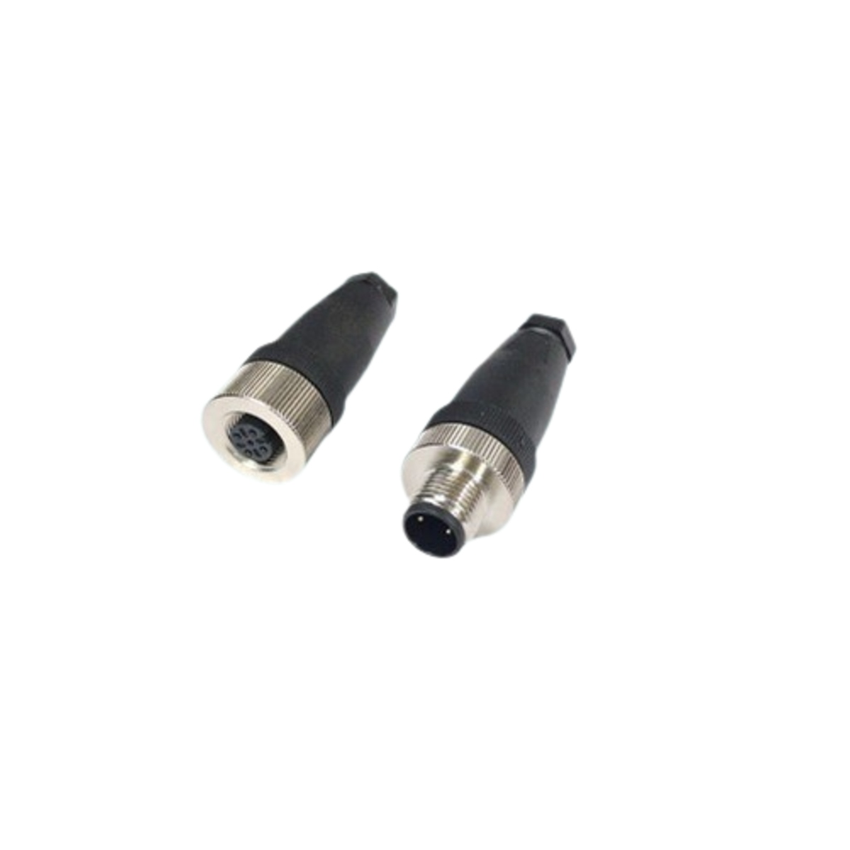 M12 2 Pin A-Coded Male/Female Field Wireable Connector (Straight, Plastic Shell, PG7) image 1