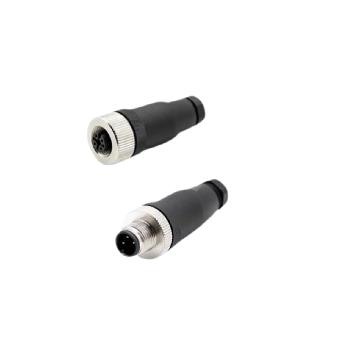M12 3 Pin A-Coded Male/Female Field Wireable Connector (Straight, Plastic Shell, PG7) image 1
