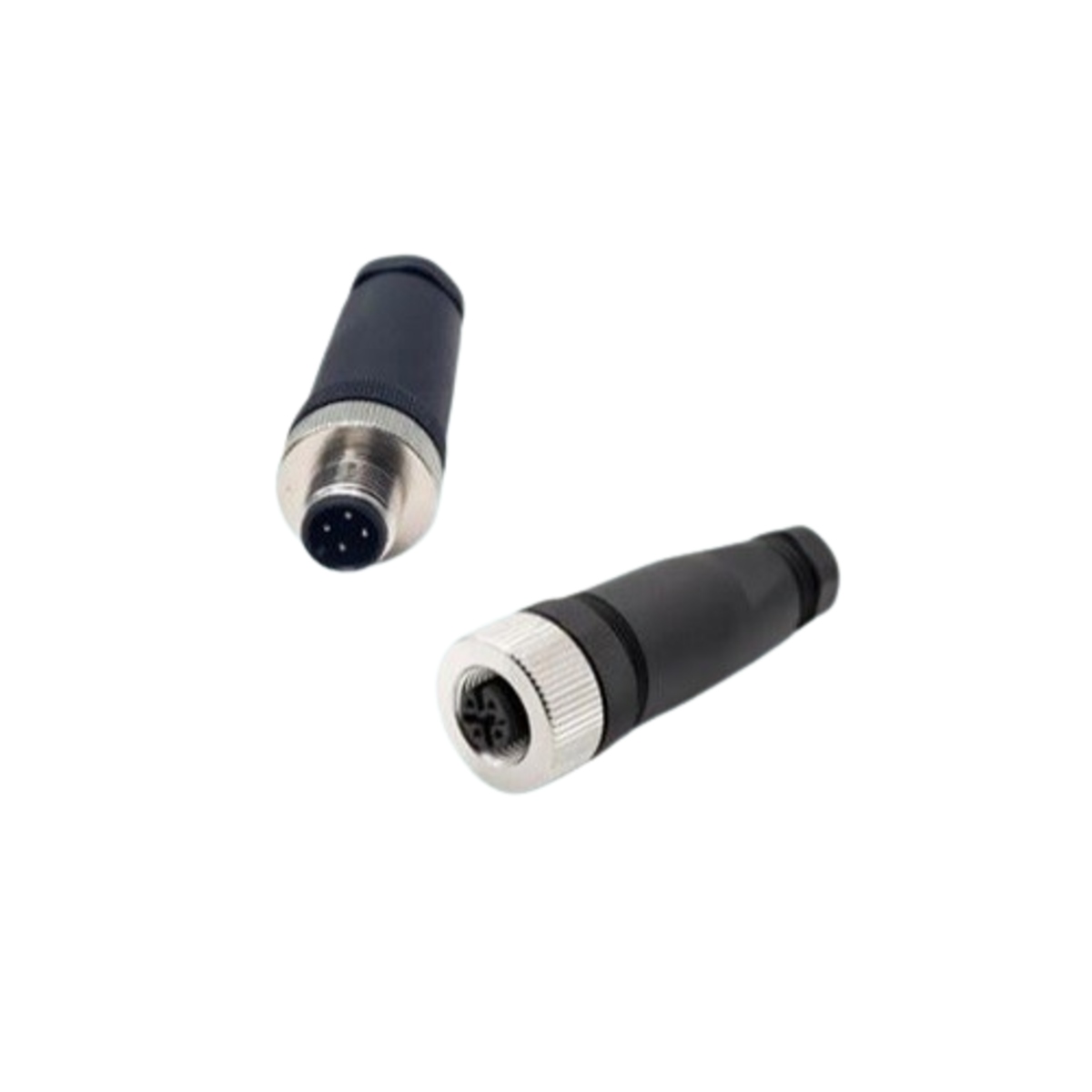 M12 4 Pin A Coded Male/Female Field Wireable Connector, Straight, Plastic Shell PG7 image 1