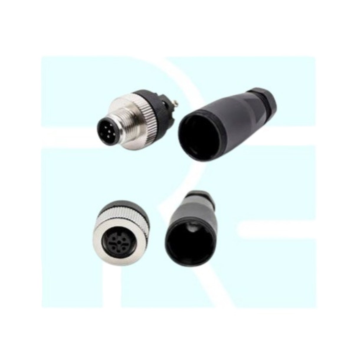 M12 5 Pin A-Coded Male Female Field Wireable Connector Straight Plastic Shell PG7 (Industrial Sensor Connector) image 1