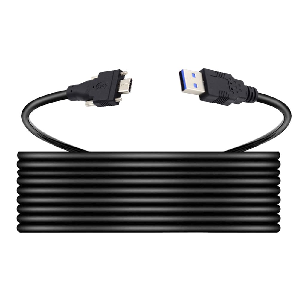 USB 3.0 to USB Type-C Dual Locking Connector Data Cable with Panel Mount Screw 1 Meter (Industrial Camera Cable) image 2