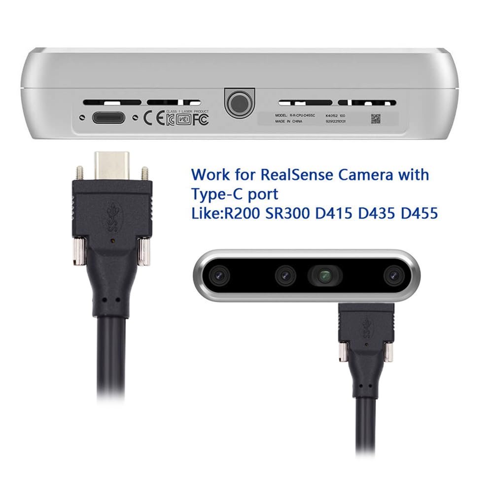 USB 3.0 to USB Type-C Dual Locking Connector Data Cable with Panel Mount Screw 1 Meter (Industrial Camera Cable) image 3