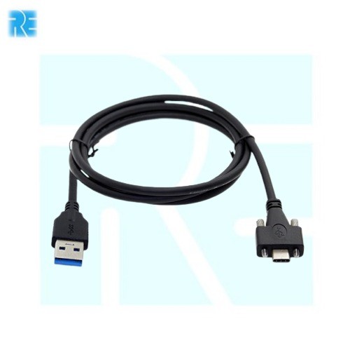 USB 3.0 to USB C Dual Locking Connector Data Cable with Panel Mount Screw for Industrial Camera 1 MTR image 1