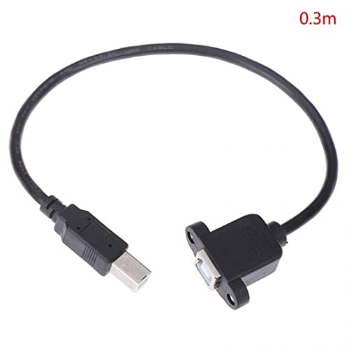 USB 2.0 Type-B Female Socket to Type-B Male Plug Panel Mount Extension Cable 30cm (USB Printer Extension Cable) image 2
