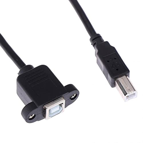 USB 2.0 Type-B Female Socket to Type-B Male Plug Panel Mount Extension Cable 30cm (USB Printer Extension Cable) image 3